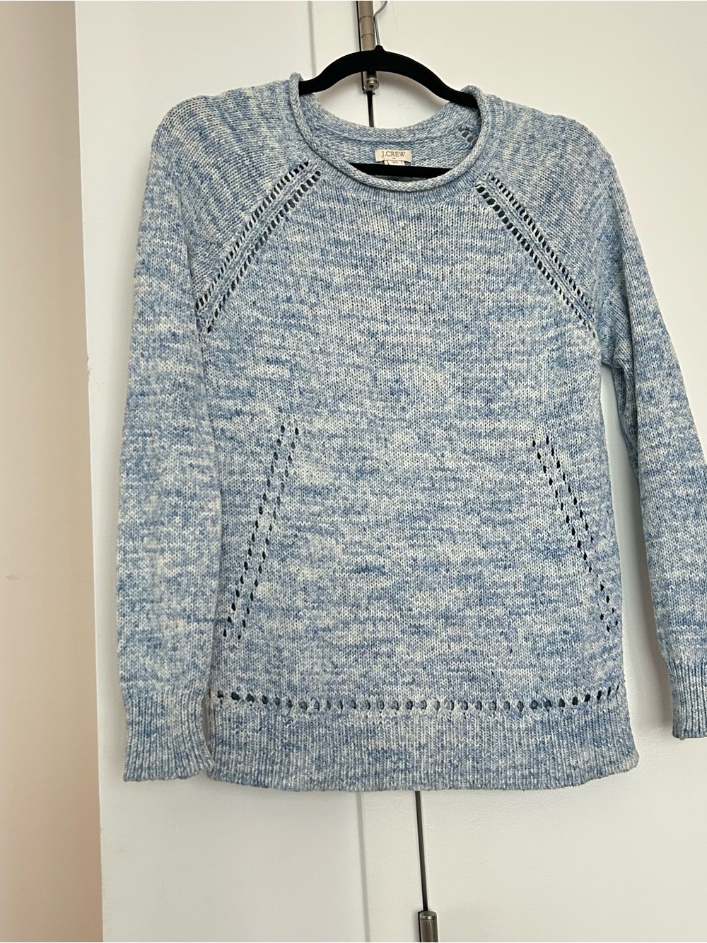 J. Crew - Crew Neck Knit Pullover Light Blue Marled Sweater